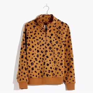 Cheetah Print MWL Betterfleece Half-zip Sweatershirt Size XS